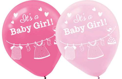Baby Shower Girl Balloons - Click Image to Close